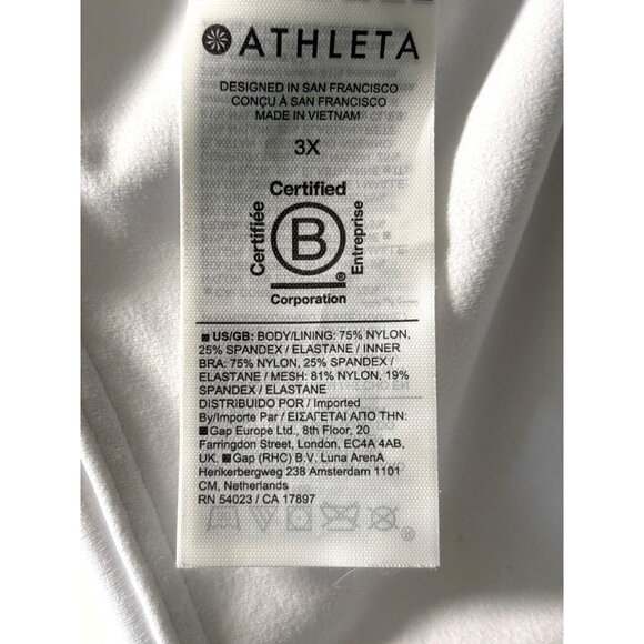 Athleta Conscious Cropped Tank Size 3X White Sports Bra Low Impact Support Pads - Picture 7 of 7
